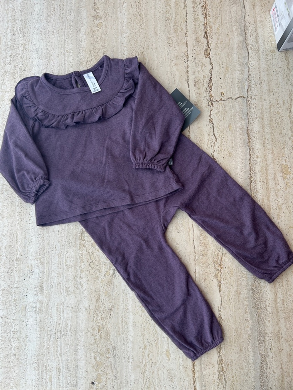 NEW 🆕 Modern Moments Ruffled Neck Two-Piece Toddler Set in Deep Purple 18 months